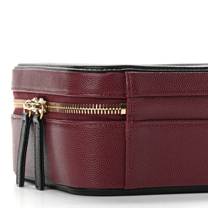 Chanel Caviar Quilted Medium CC Filigree Vanity Case Burgundy Black 9 of 12