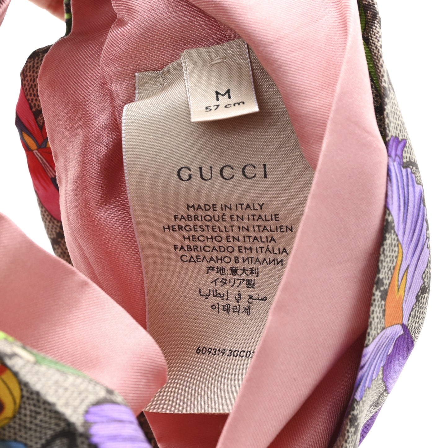 Silk Monogram Flora Print Headband M Pink