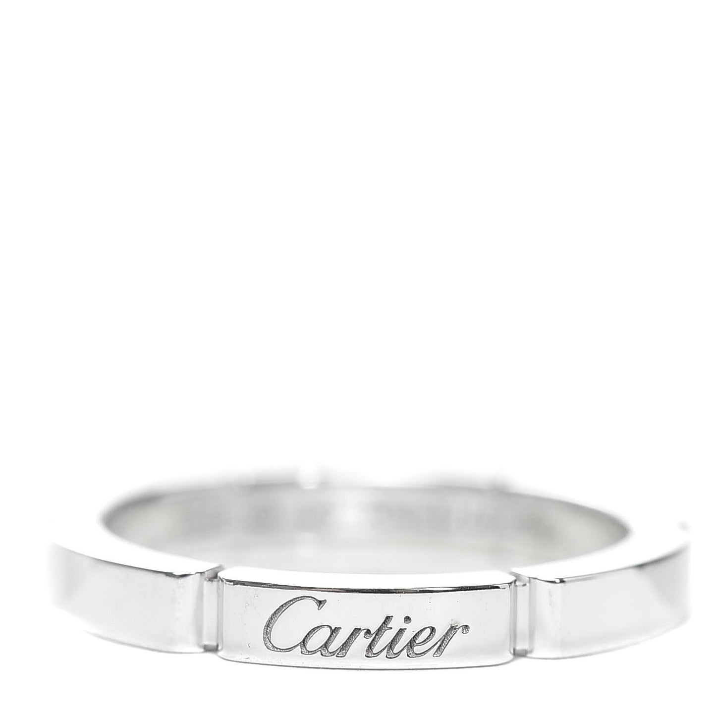 18K White Gold 2.5mm Maillon Panthere Wedding Band Ring 49 5
