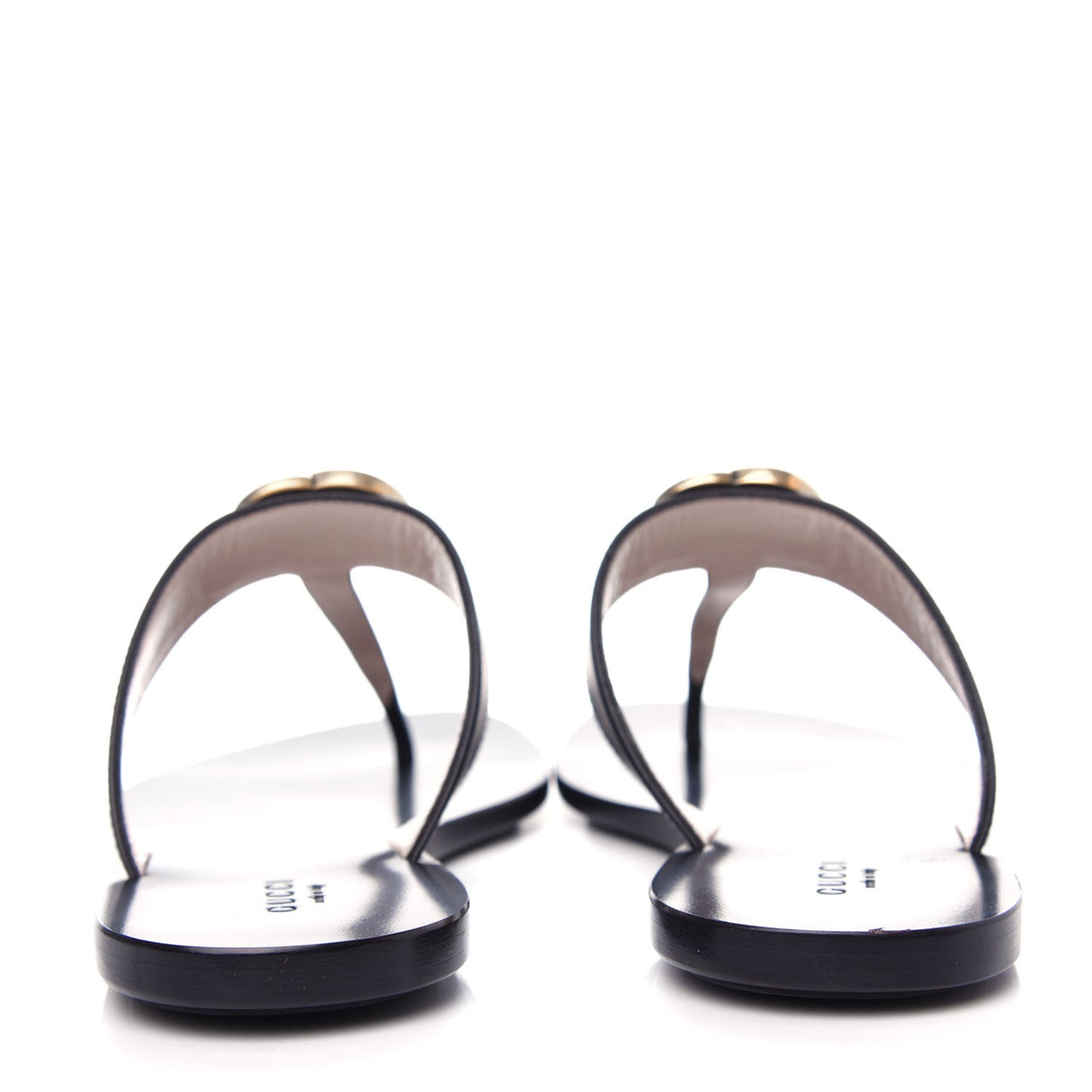 Calfskin GG Marmont Thong Sandals 37 Black