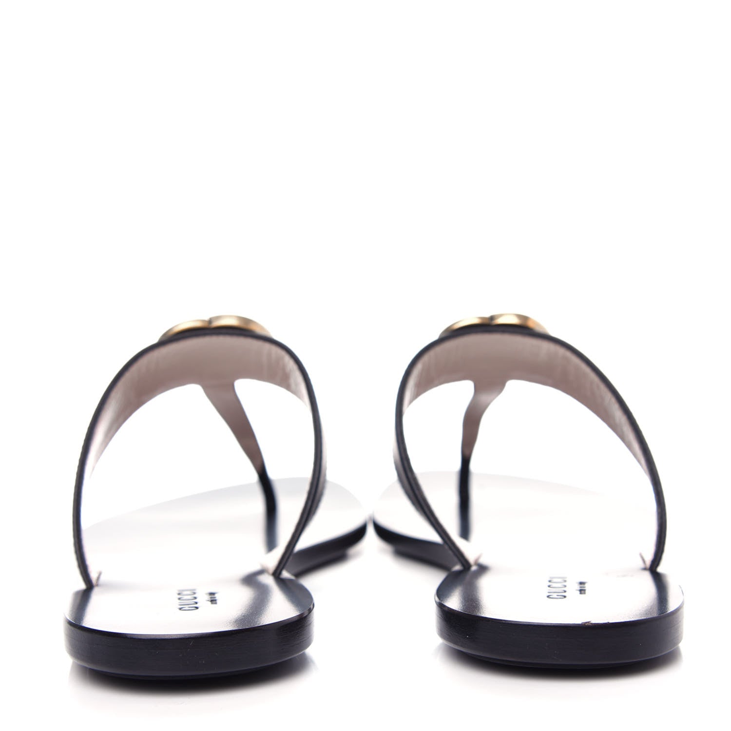 Gucci Calfskin GG Marmont Thong Sandals 37 Black 7 of 10