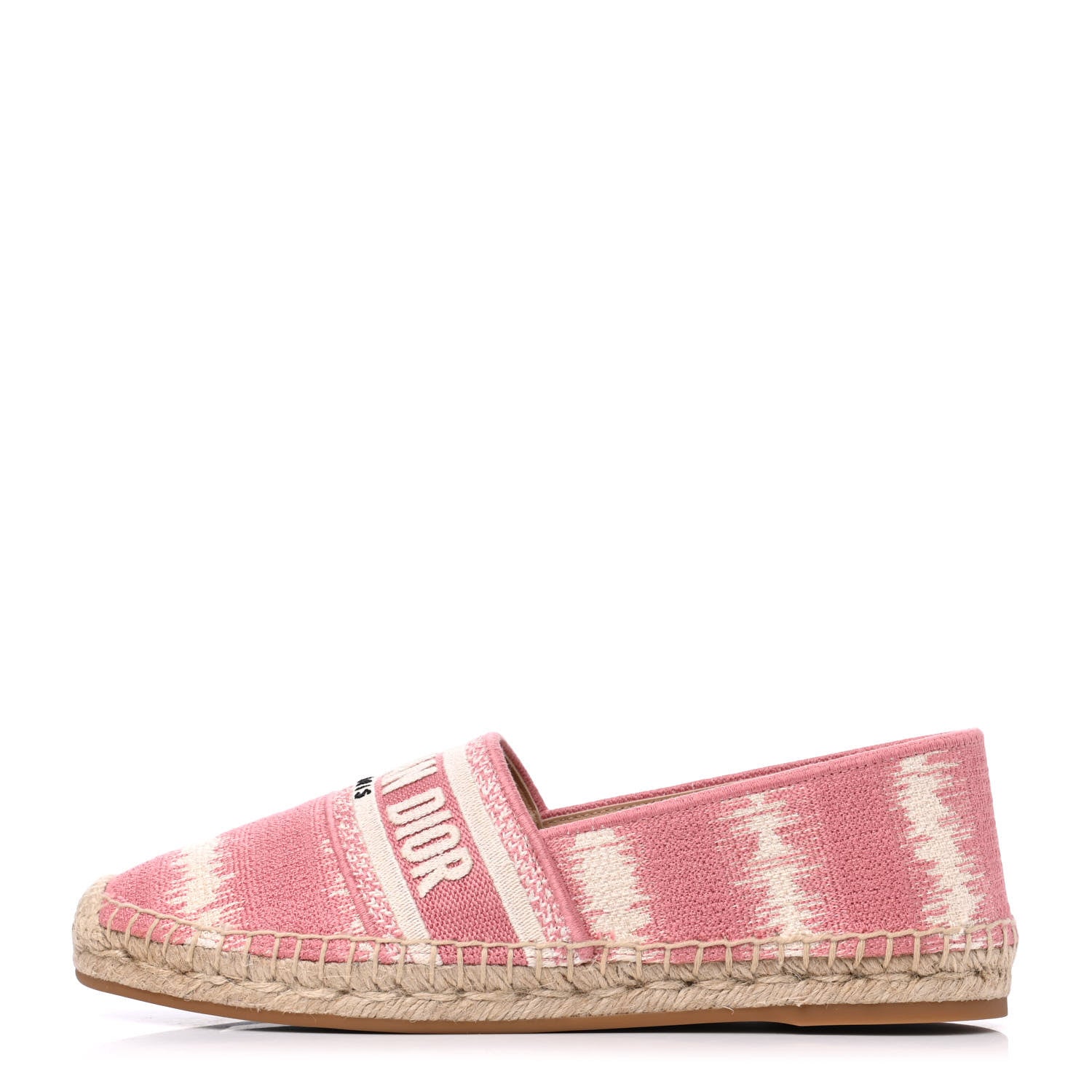 Christian Dior Cotton D-Stripes Embroidered Granville 15mm Espadrilles 39 Deep Nude 1 of 9