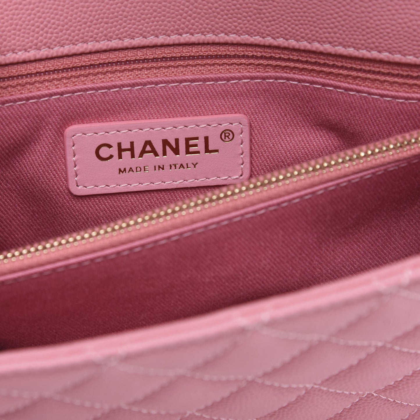 Caviar Quilted Small Coco Handle Flap Light Pink
