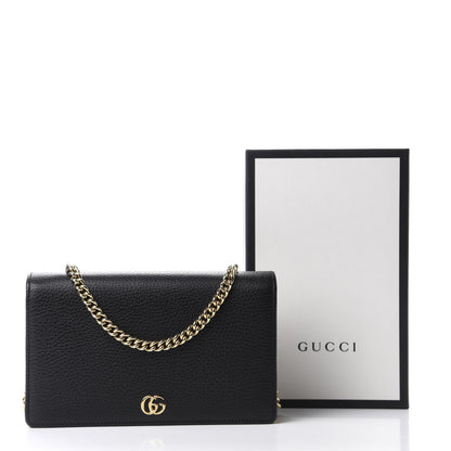 Gucci Calfskin Mini GG Marmont Chain Wallet Black 12 of 12