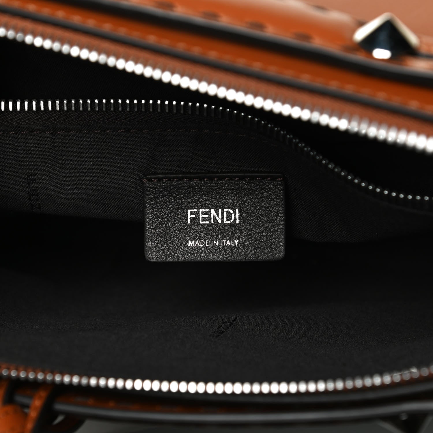 Fendi Vitello King Logo Embossed Medium By The Way Boston Bag Cuoio 6 of 10