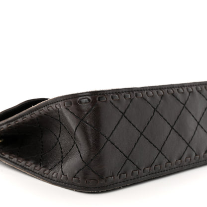 Chanel Calfskin Stitched Large Vintage Flap Dark Brown 9 of 13
