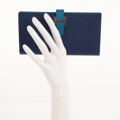 Hermes Epsom Bi Color Bearn Wallet Bleu Sapphire Izmir 3 of 10