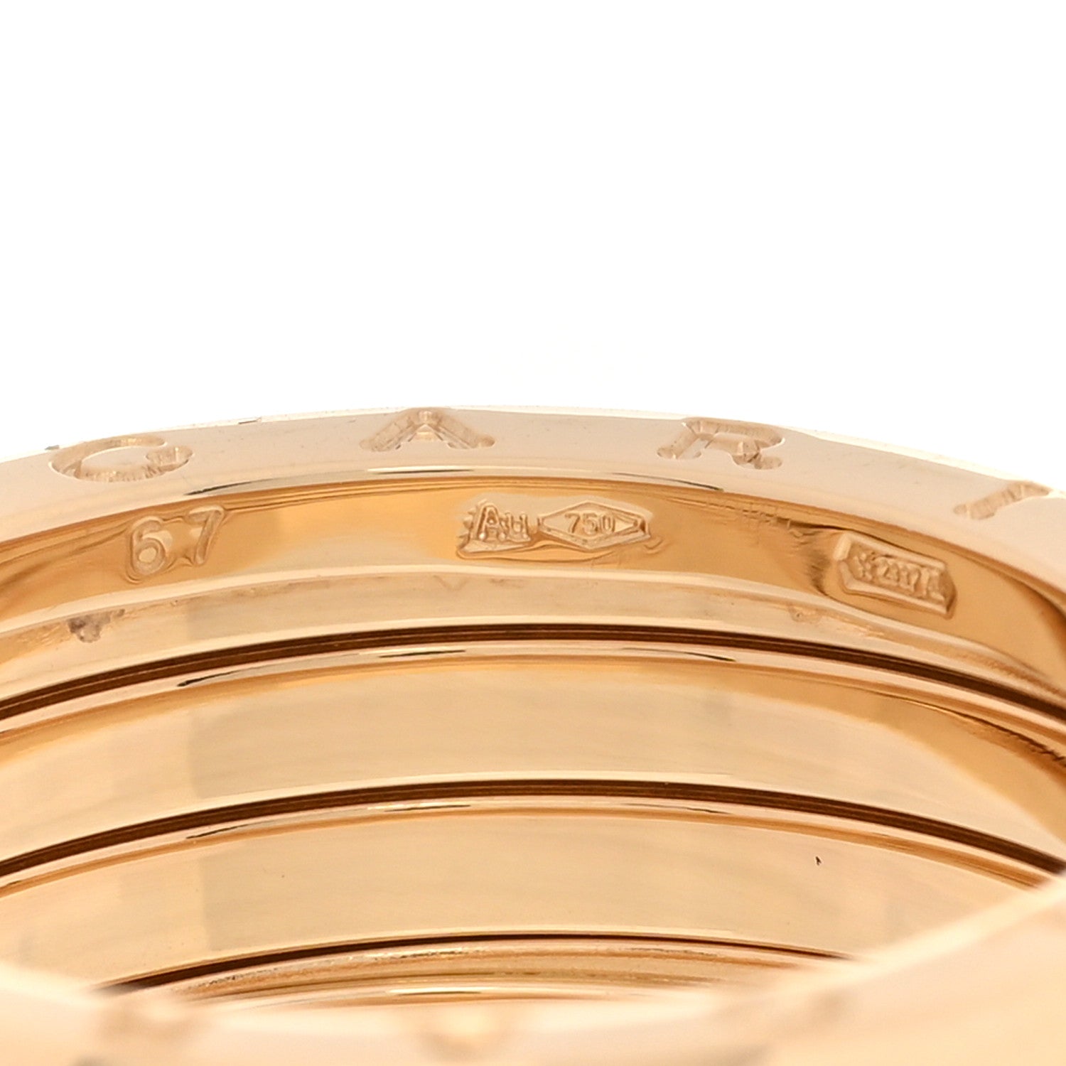 Bulgari 18K Yellow Gold B.Zero1 Three-Band Ring 67 11.75 4 of 7