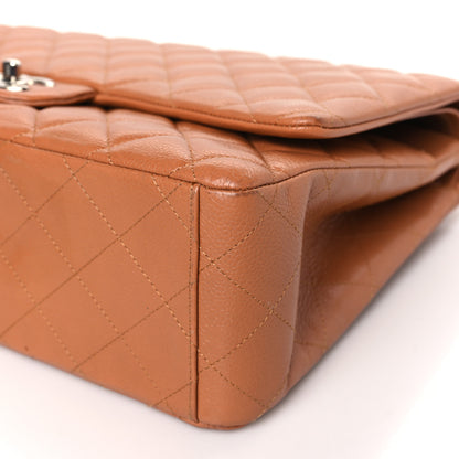 Chanel Caviar Quilted Maxi Double Flap Light Brown 9 of 11