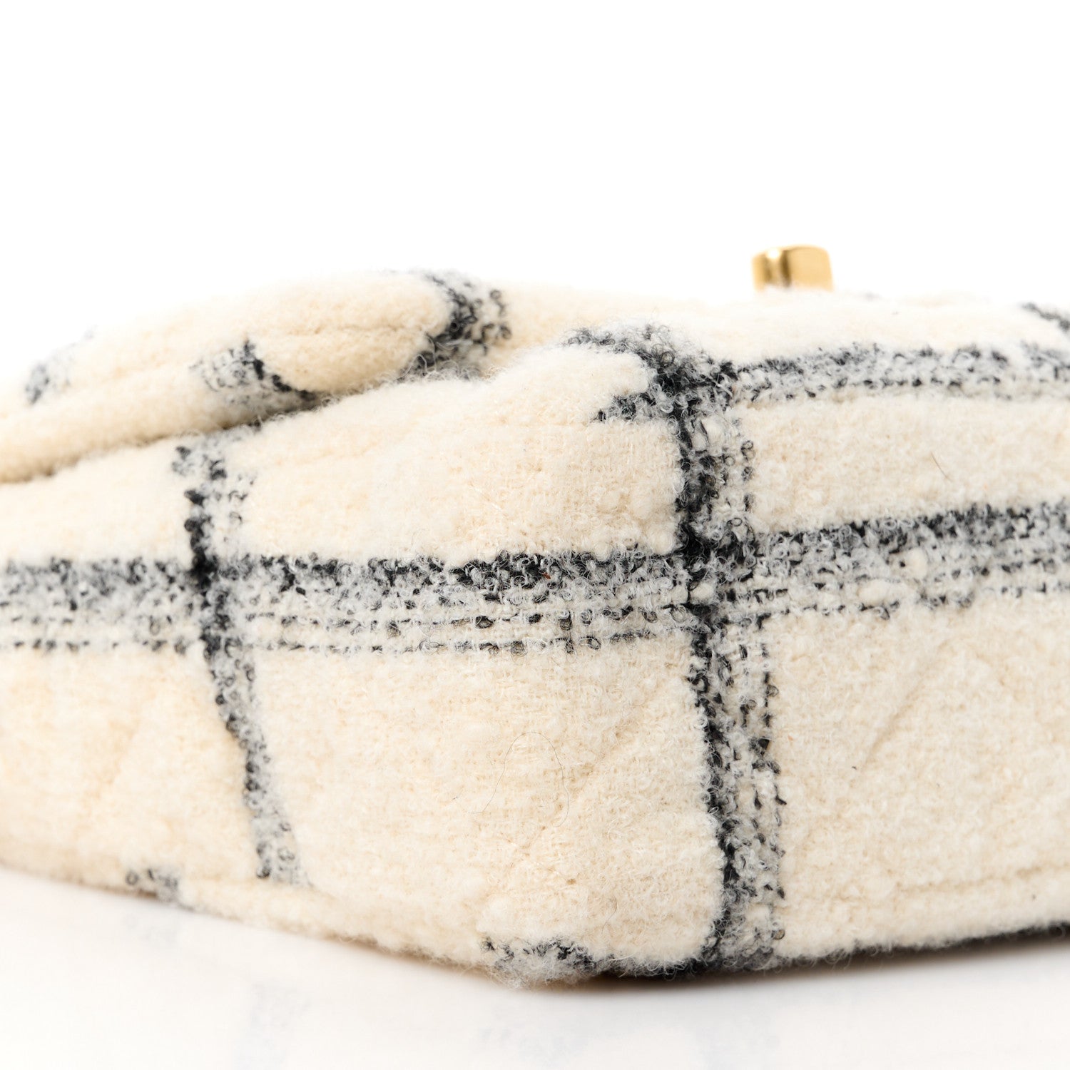 Chanel Wool Tweed Quilted Small Elegant Chain Flap White 9 of 11
