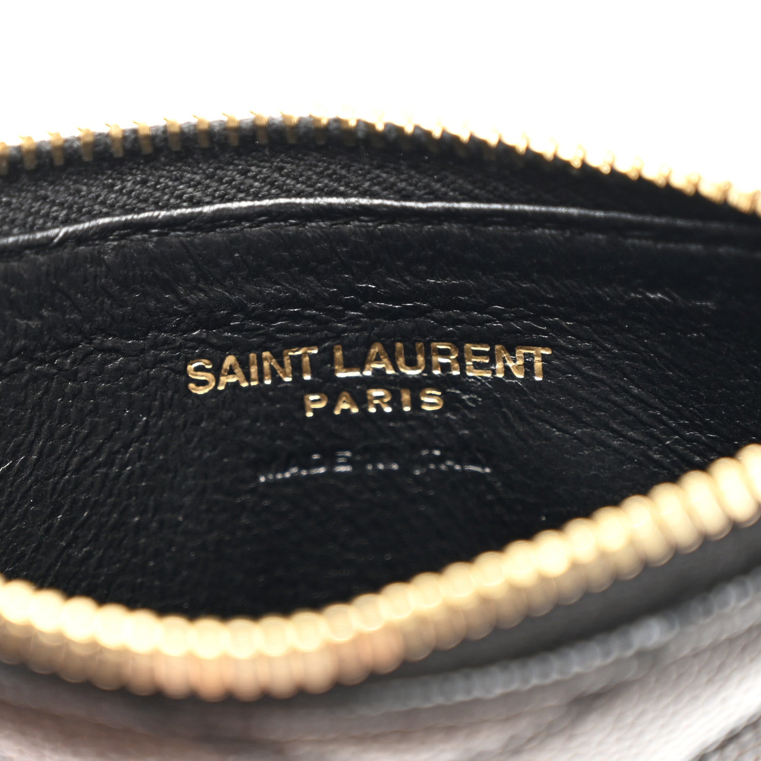 Saint Laurent Monogram Grain de Poudre 5 Fragments Zip Pouch Card Holder Black 6 of 7
