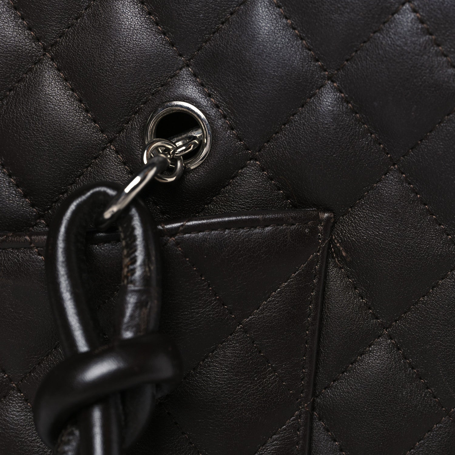 Chanel Calfskin Quilted Large Cambon Flap Brown Beige 12 of 14