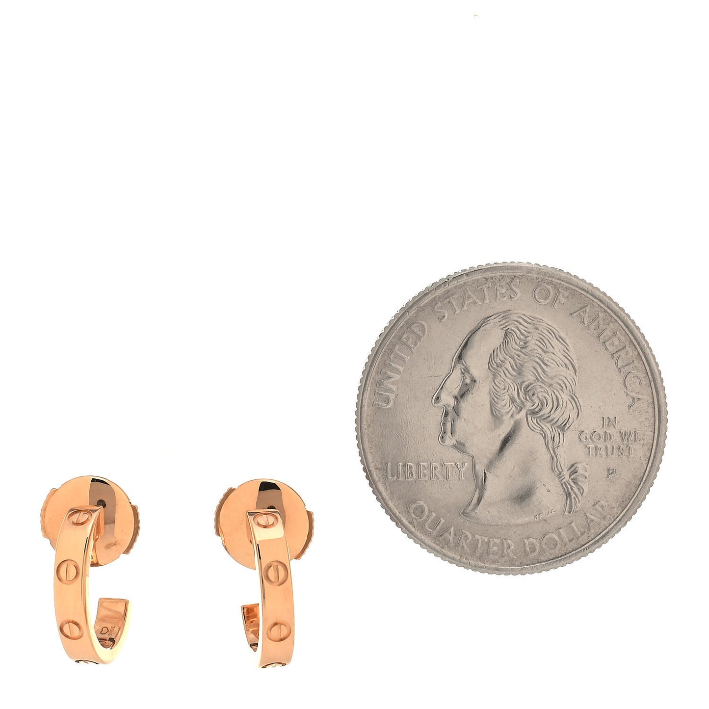 18K Pink Gold Small LOVE Hoop Earrings