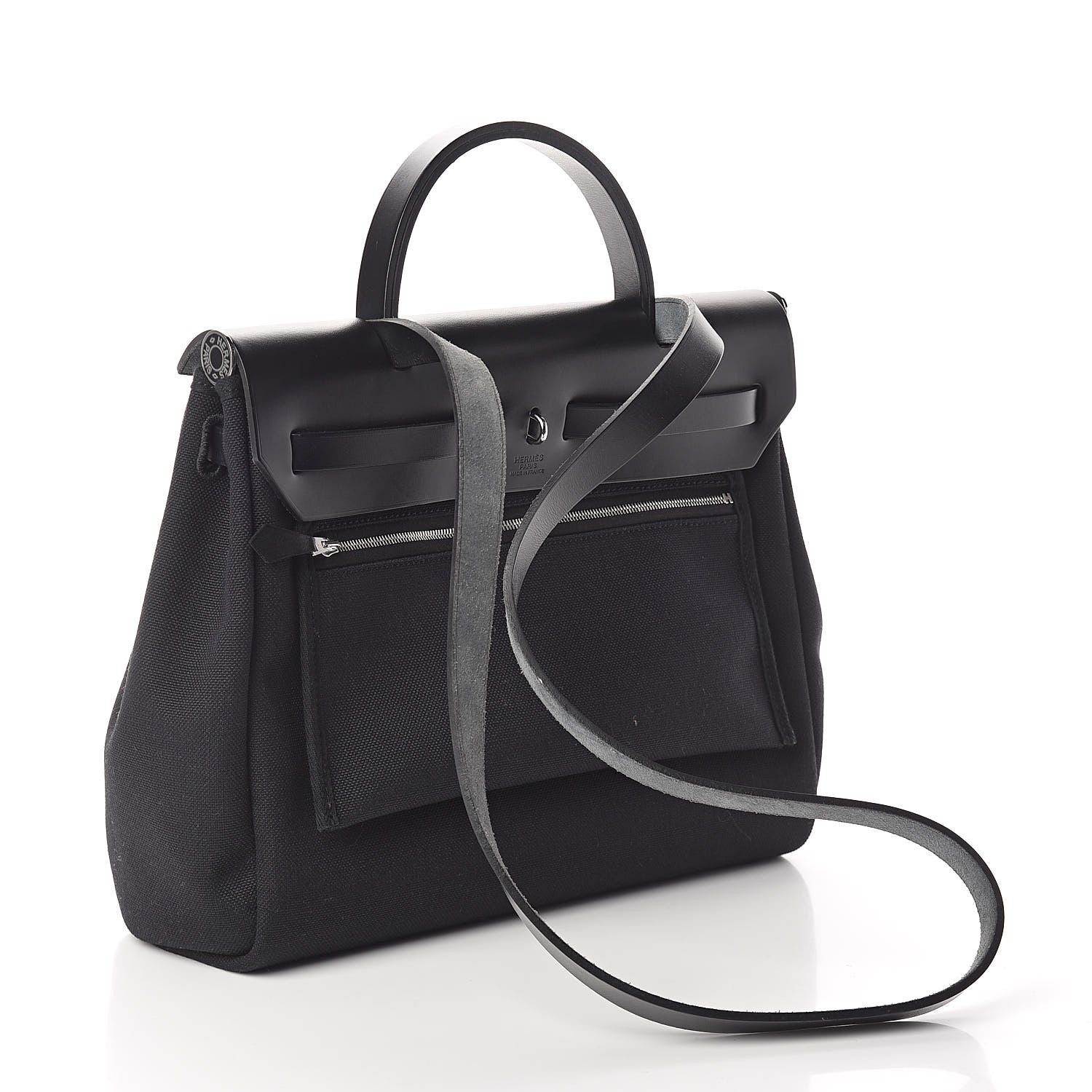 Hermes Military Toile Vache Hunter Herbag Zip PM 31 Black 4 of 10