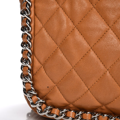 Chanel Washed Lambskin Chain Around Maxi Flap Bag Dark Beige 14 of 18