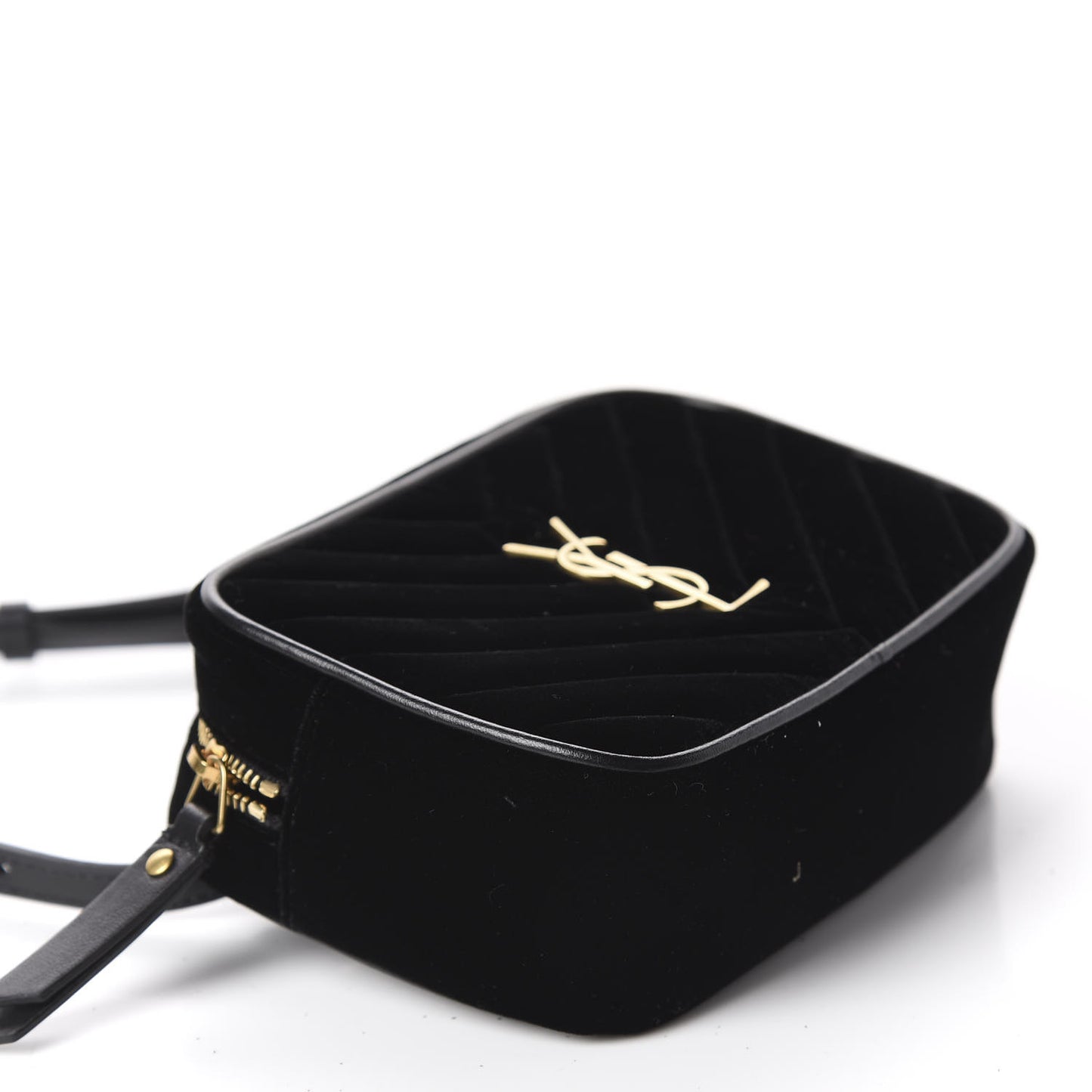 Velour Matelasse Monogram Lou Belt Bag Black