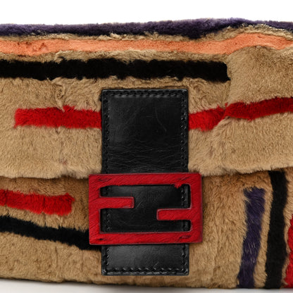 Fendi Rabbit Fur Striped Baguette Multicolor 7 of 11