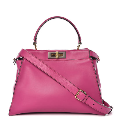 Fendi Vitello Seta Medium Peekaboo Iconic Satchel Magenta 1 of 7