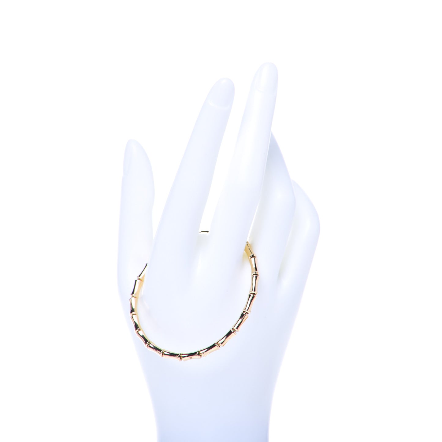 18K Yellow Gold Small Bamboo Spring Bracelet 17