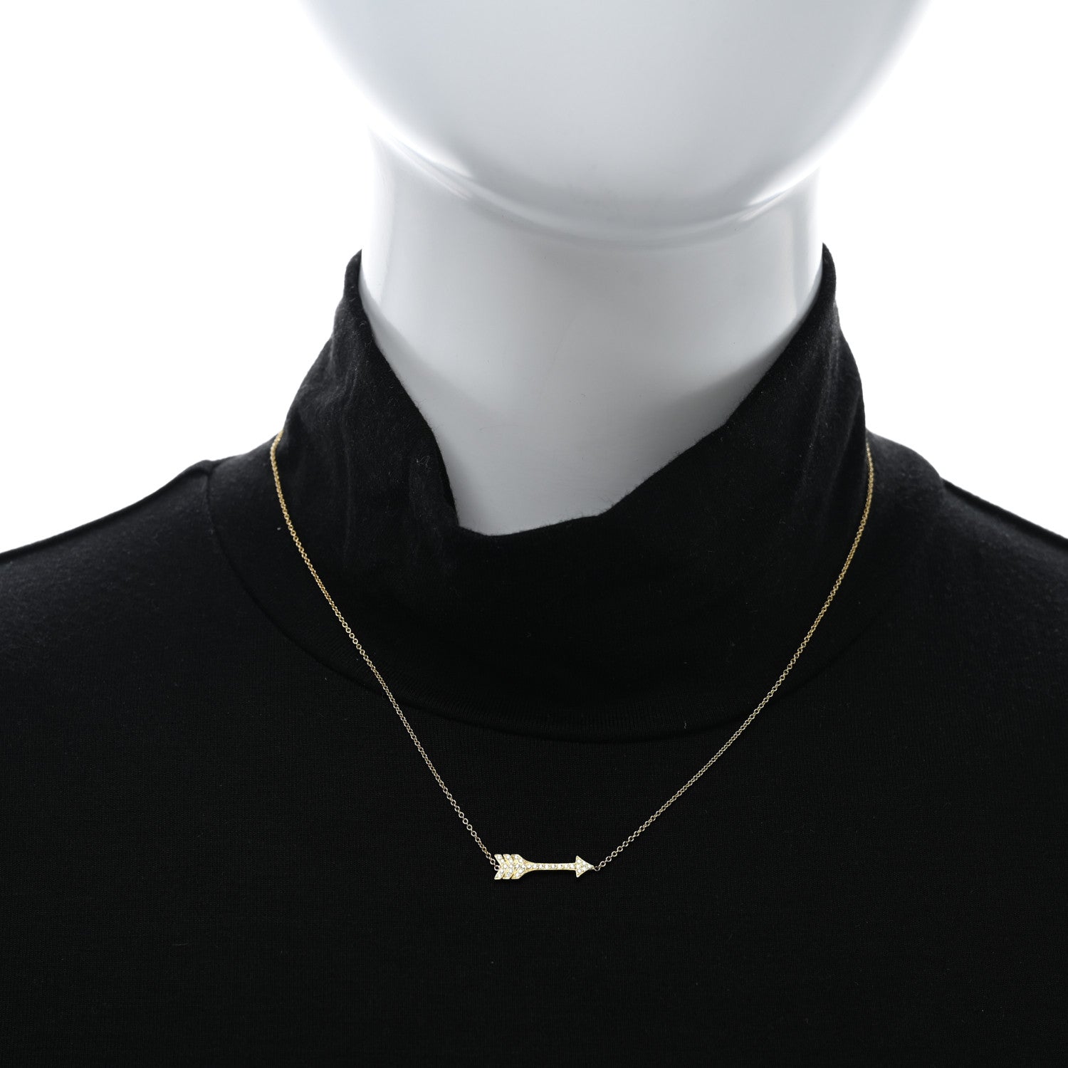 Jennifer Meyer 18K Yellow Gold Diamond Arrow Necklace 2 of 4