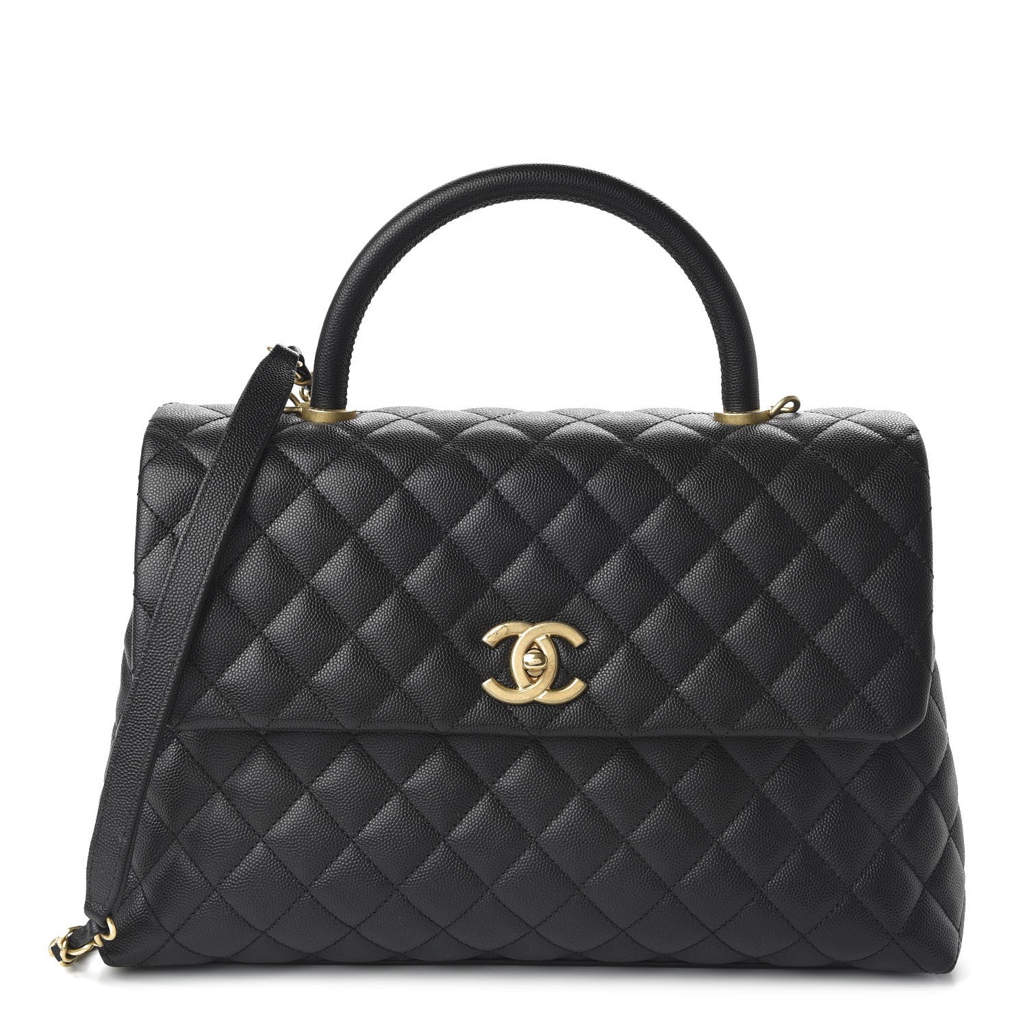 Chanel Caviar Quilted Medium Coco Handle Flap Black 1 of 11