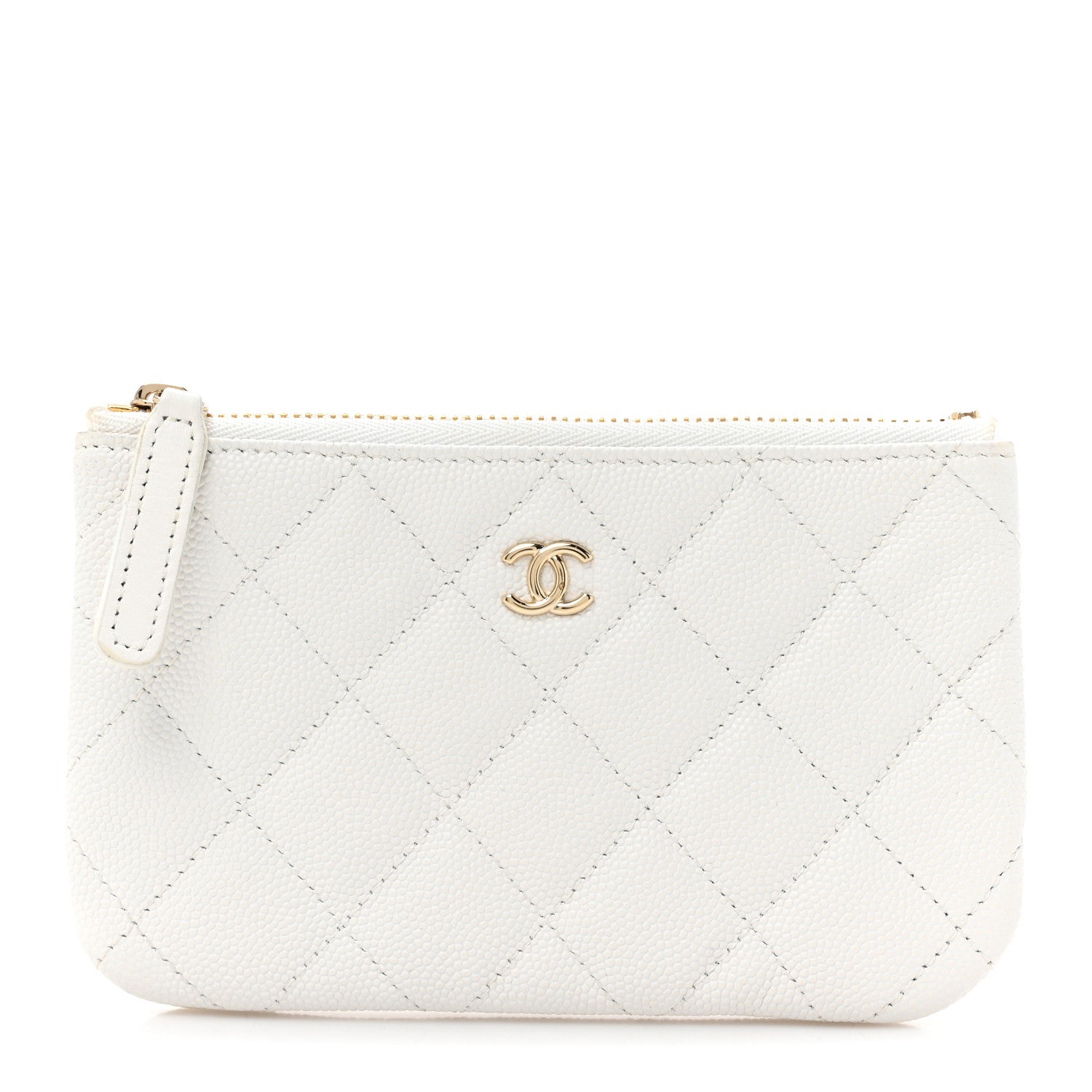 Chanel Caviar Quilted Small Pouch White 1 of 7