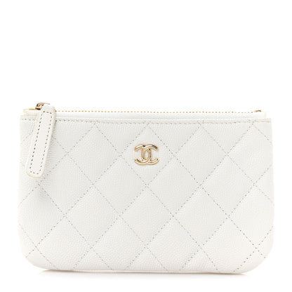 Chanel Caviar Quilted Small Pouch White 1 of 7