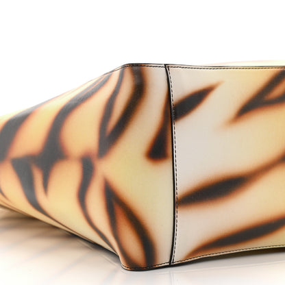 Stella McCartney Eco Alter Tiger Print Perforated Logo Tote Bag Brown Ivory 12 of 15