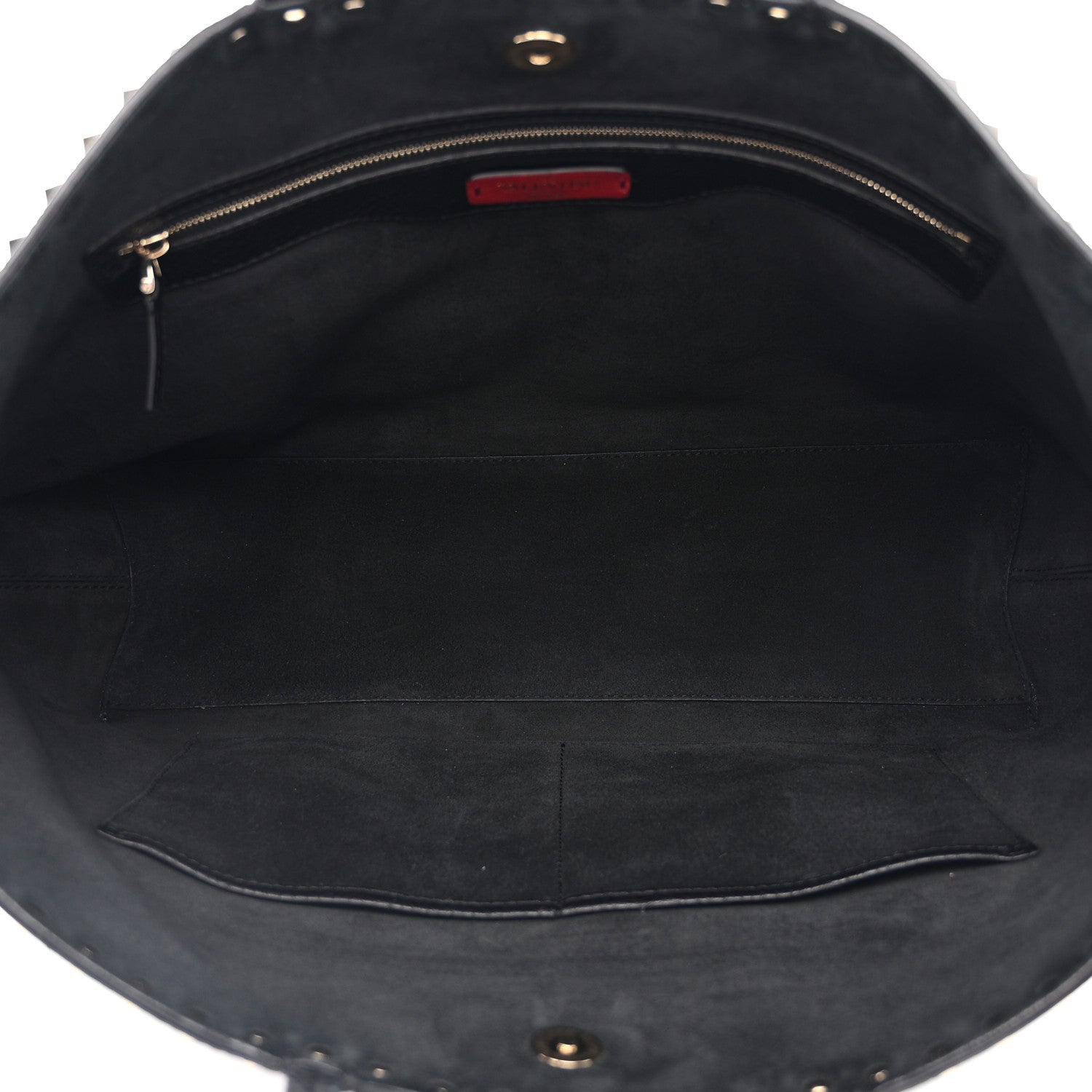 Valentino Garavani Grained Calfskin Rockstud Shoulder Tote Black 5 of 13