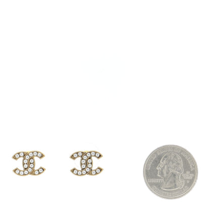 Chanel Crystal CC Earrings Gold 2 of 5