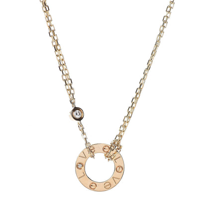 Cartier 18K Yellow Gold 2 Diamond LOVE Necklace 4 of 7