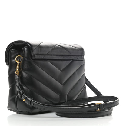 Saint Laurent Calfskin Y Quilted Monogram Toy Loulou Crossbody Bag Black 3 of 9