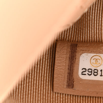 Chanel Calfskin Quilted Front Logo Enchained Clutch Beige 8 of 8