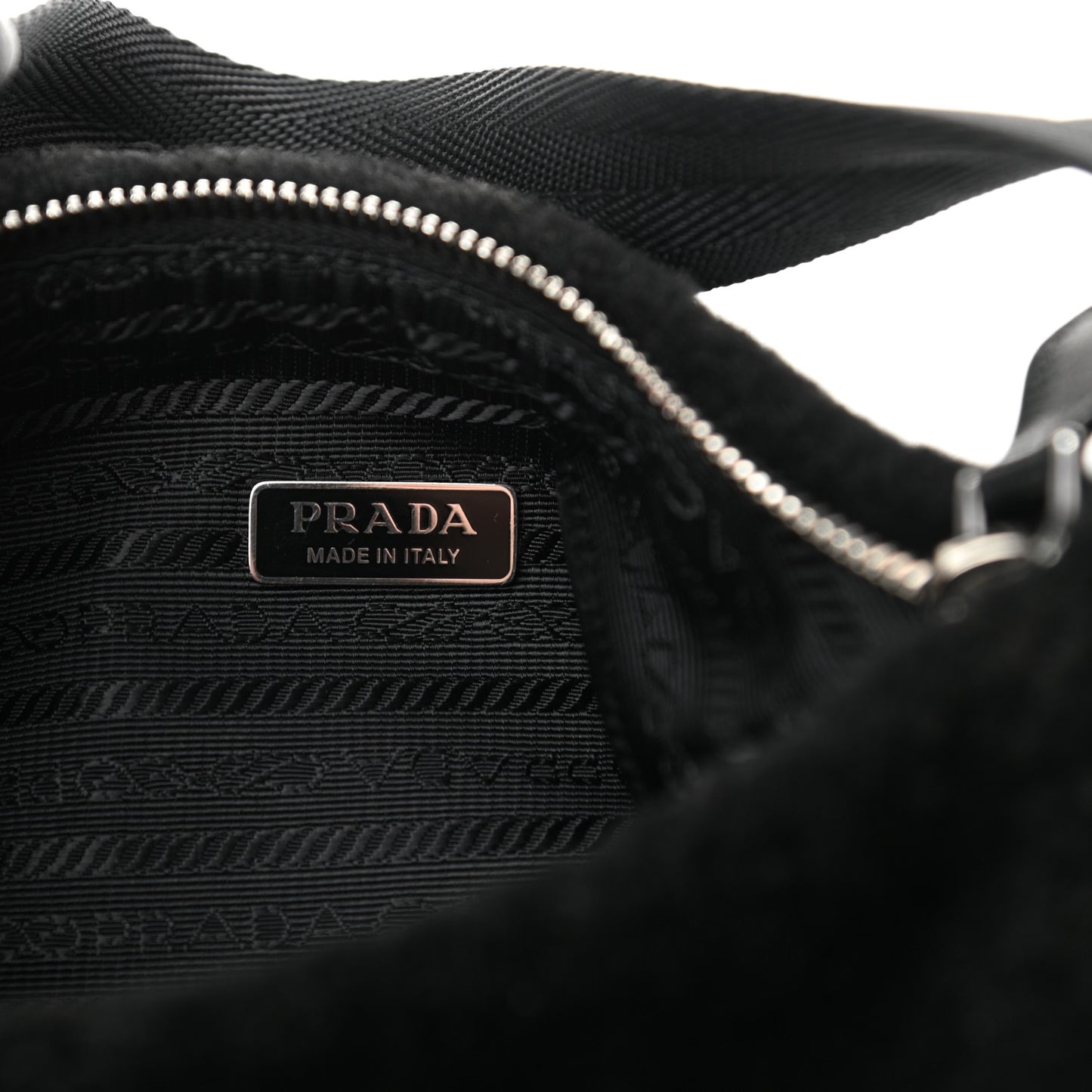 Shearling Mini Re-Edition 2000 Bag Black
