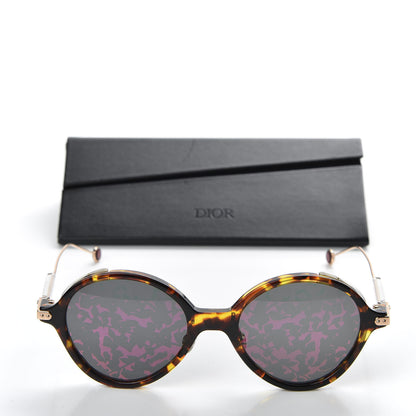 Christian Dior Acetate Leaf Print Umbrage Round Sunglasses Pink Foliage 7 of 7