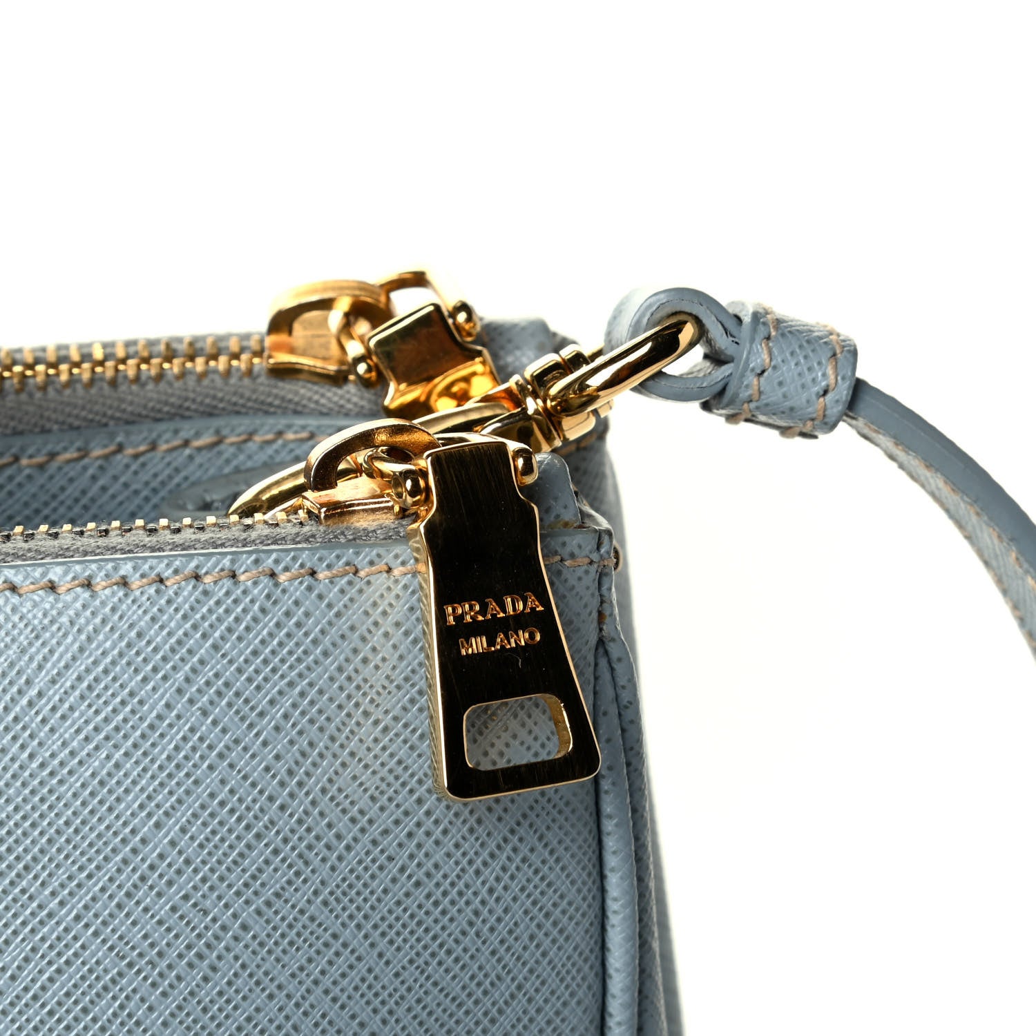 Prada Saffiano Small Galleria Double Zip Tote Lago 5 of 7