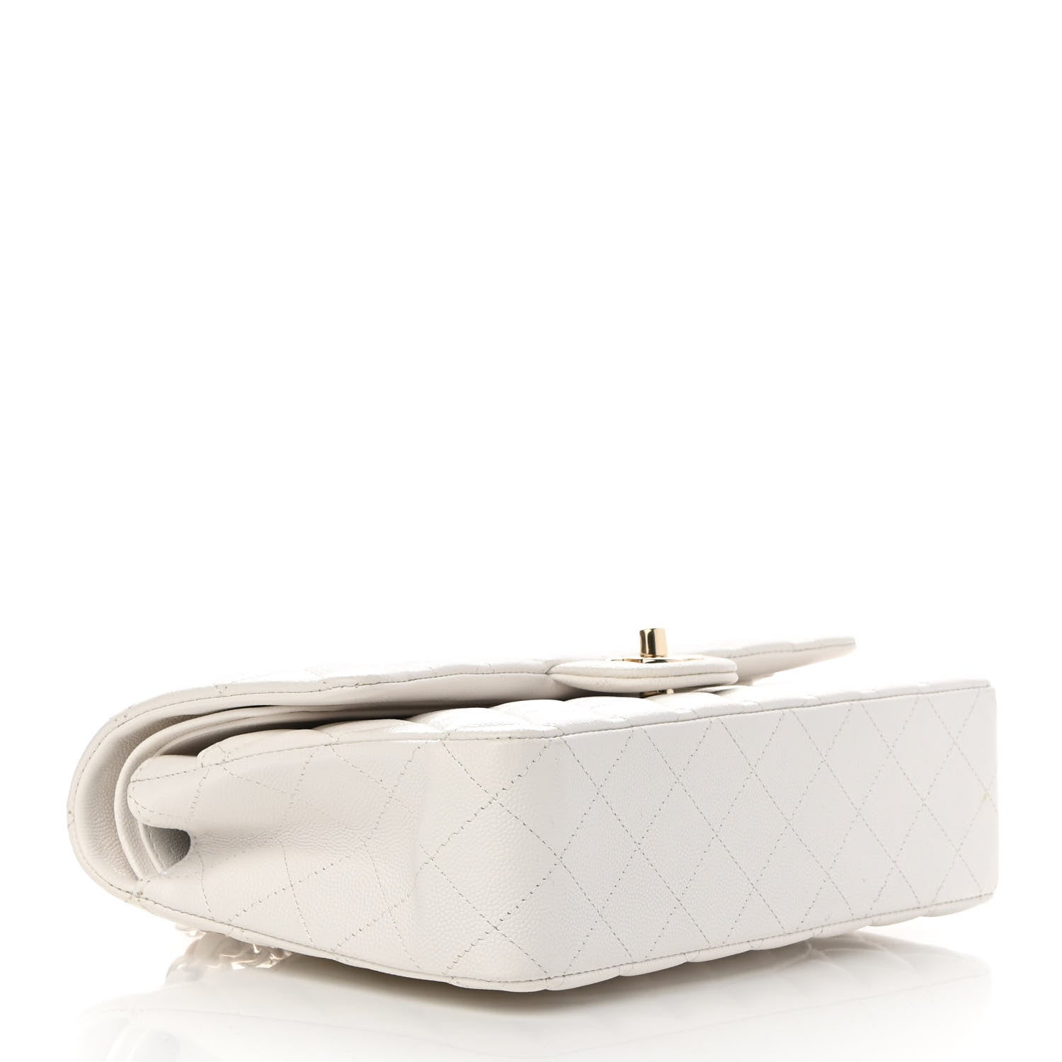 Chanel Caviar Quilted Medium Double Flap White 4 of 12