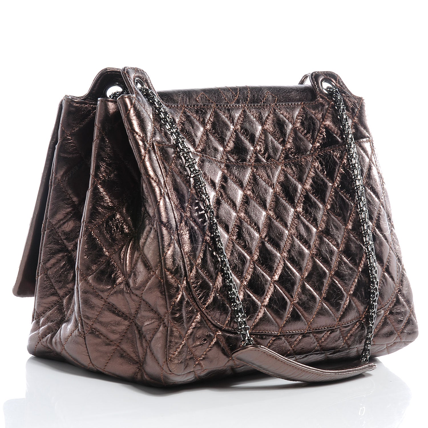 Chanel Aged Calfskin Reissue 2.55 Accordion Flap Bronze 3 of 7