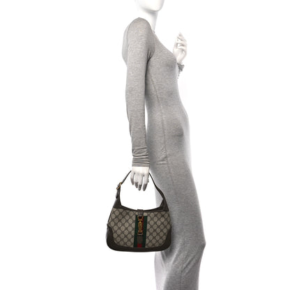 Gucci X BALENCIAGA BB Supreme Monogram Calfskin Web Small Jackie 1961 Hobo Beige Ebony New Acero 2 of 10