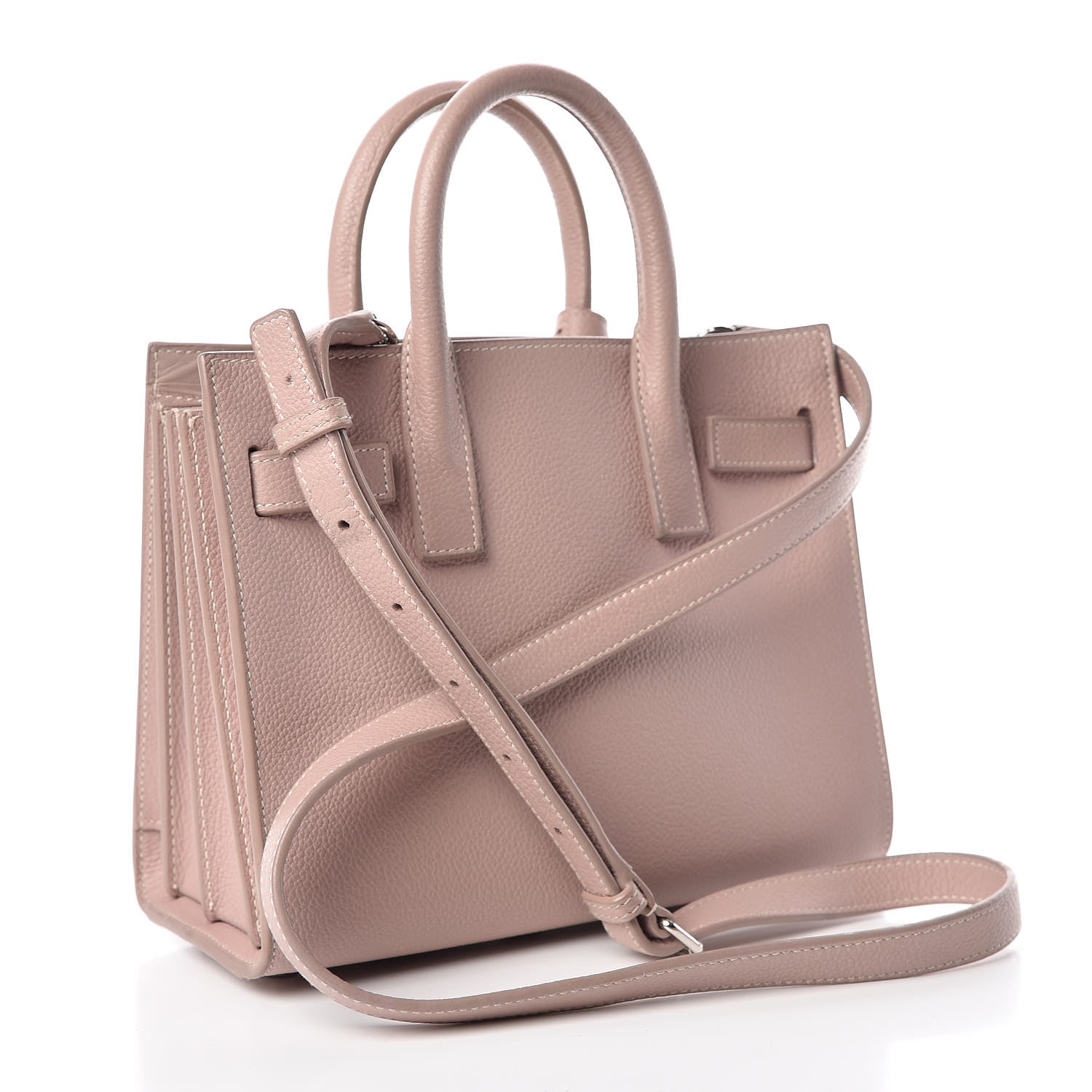 Saint Laurent Grained Calfskin Nano Sac De Jour Antique Rose 4 of 13