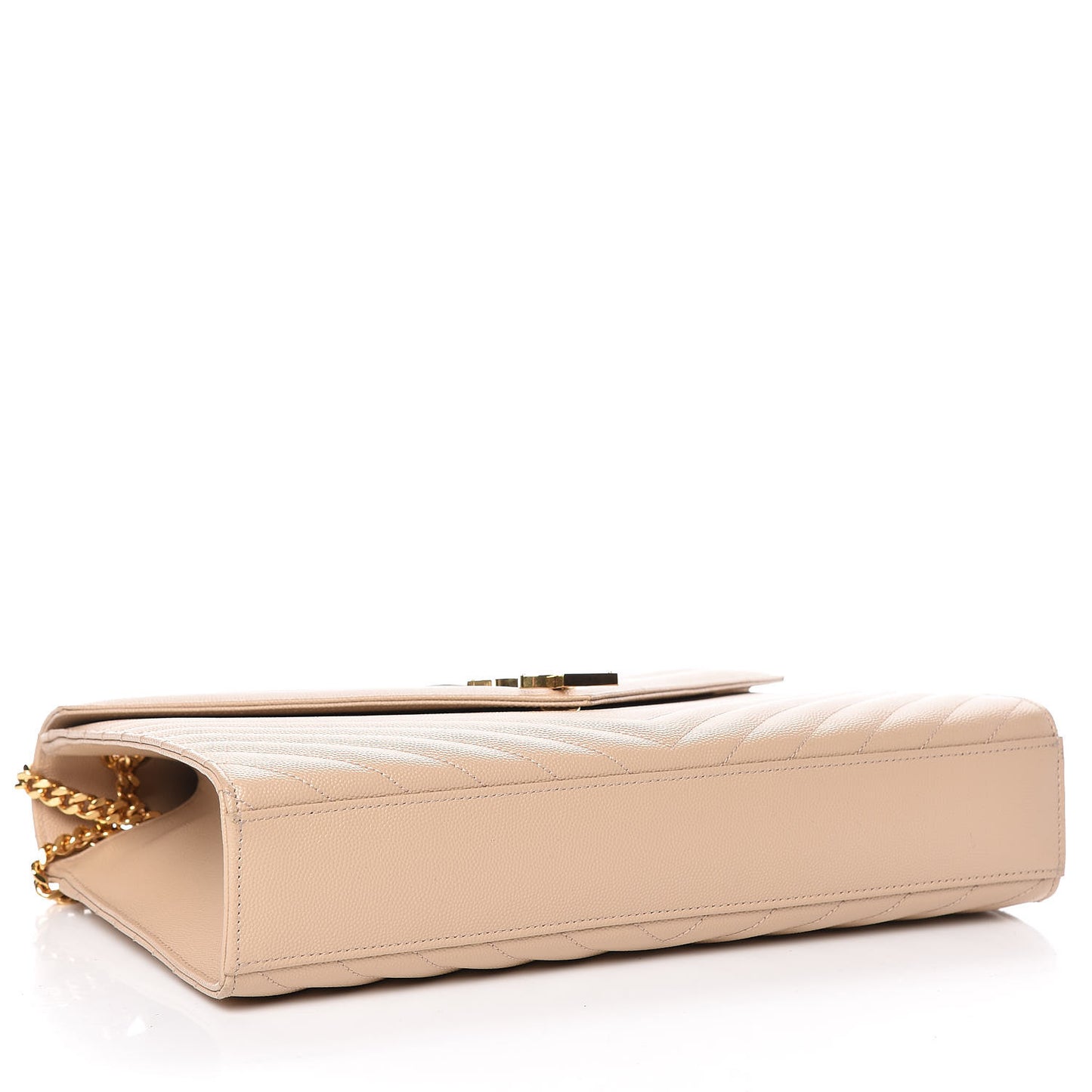 Grain De Poudre Matelasse Chevron Large Monogram Satchel Dark Beige