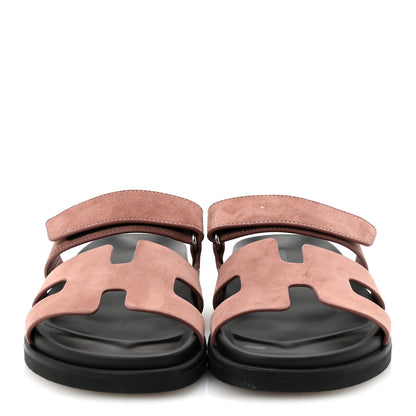 Hermes Suede Goatskin Womens Chypre Sandals 36.5 Rose Antique 3 of 10