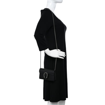 Gucci Calfskin Super Mini Dionysus Shoulder Bag Black 2 of 9