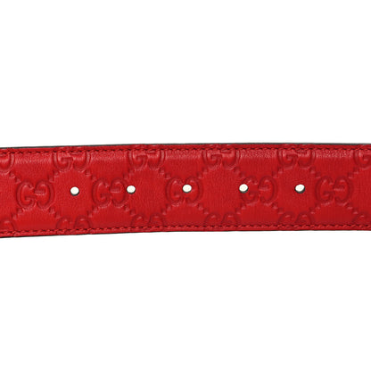 Gucci Guccissima Interlocking G 40mm Belt 105 42 Hibiscus Red 3 of 6