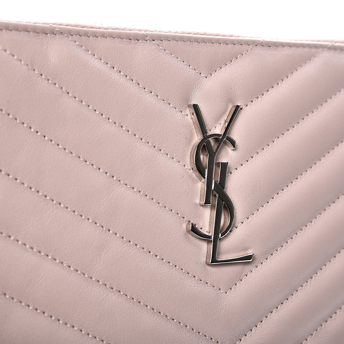 Calfskin Matelasse Chevron Monogram A5 Wristlet Rose Poudre