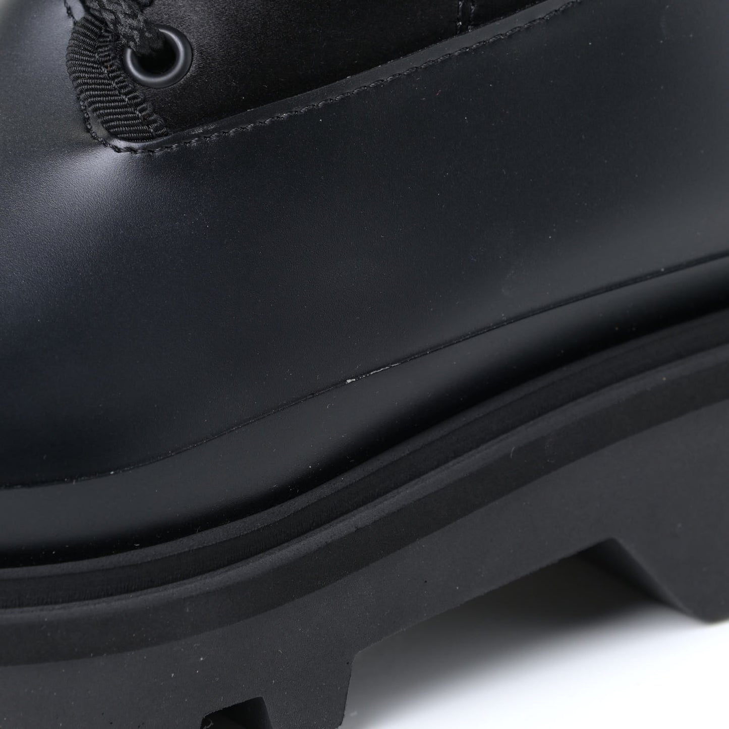 Satin Neoprene Combat Rain Boots 39 Black