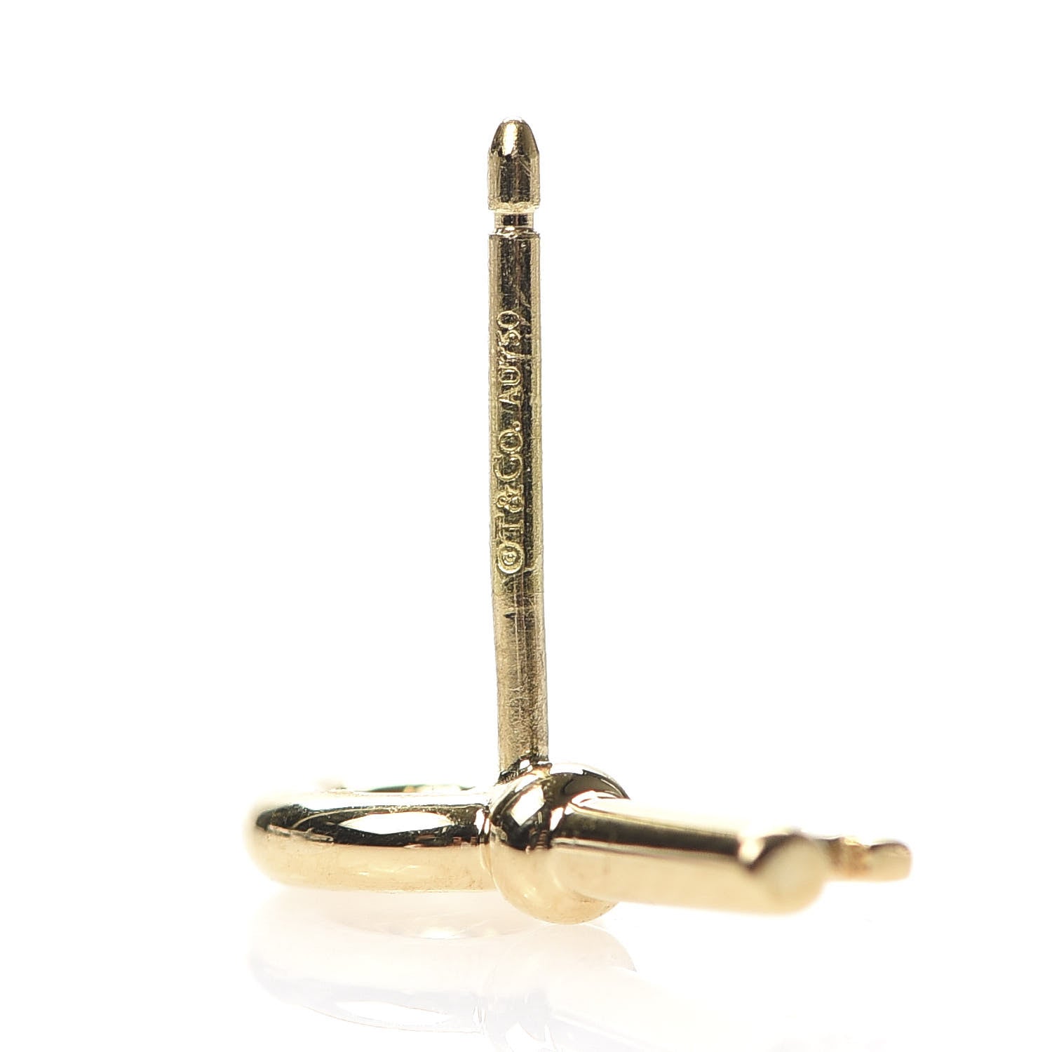 Tiffany 18K Yellow Gold Mini Key Earrings 2 of 4