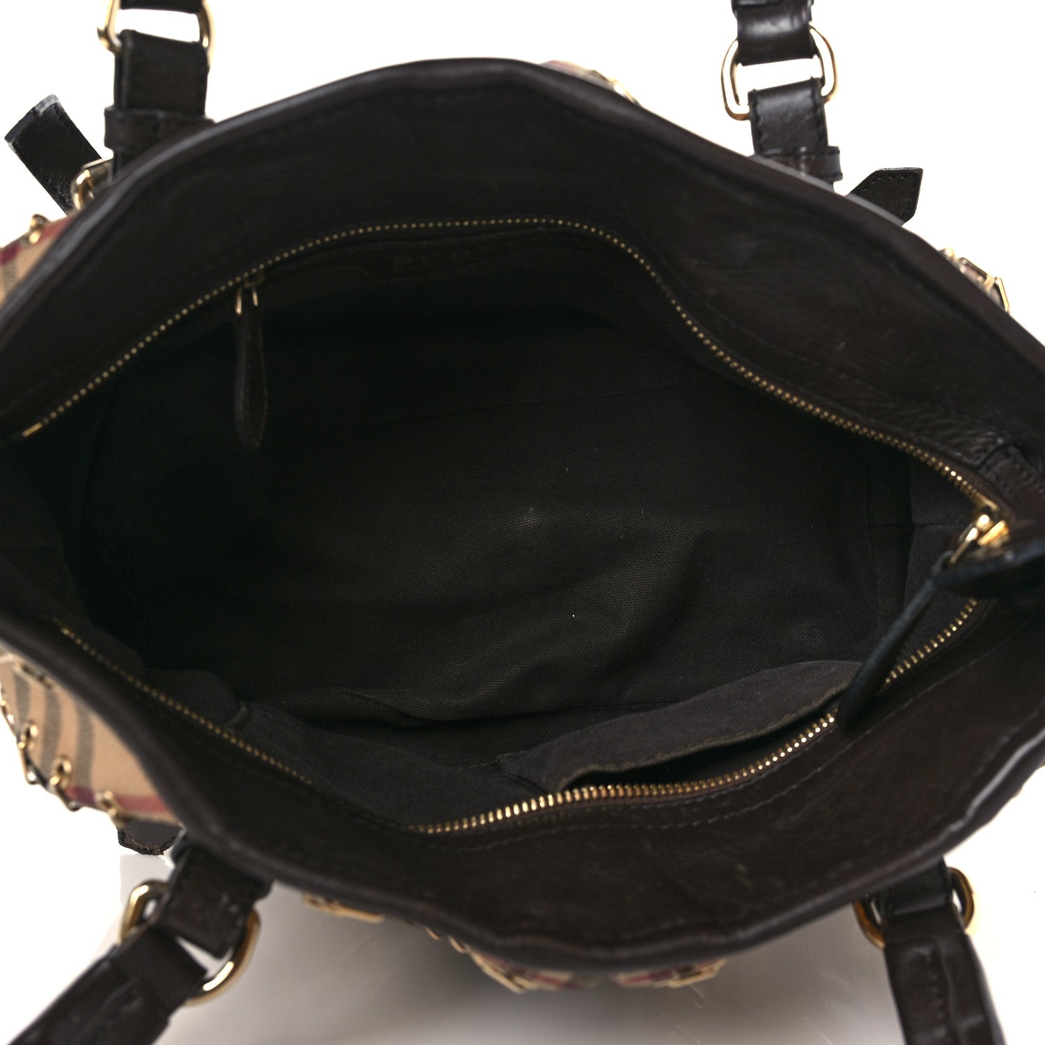 Burberry Haymarket Check Metal Stitch Lowry Dark Brown 4 of 9