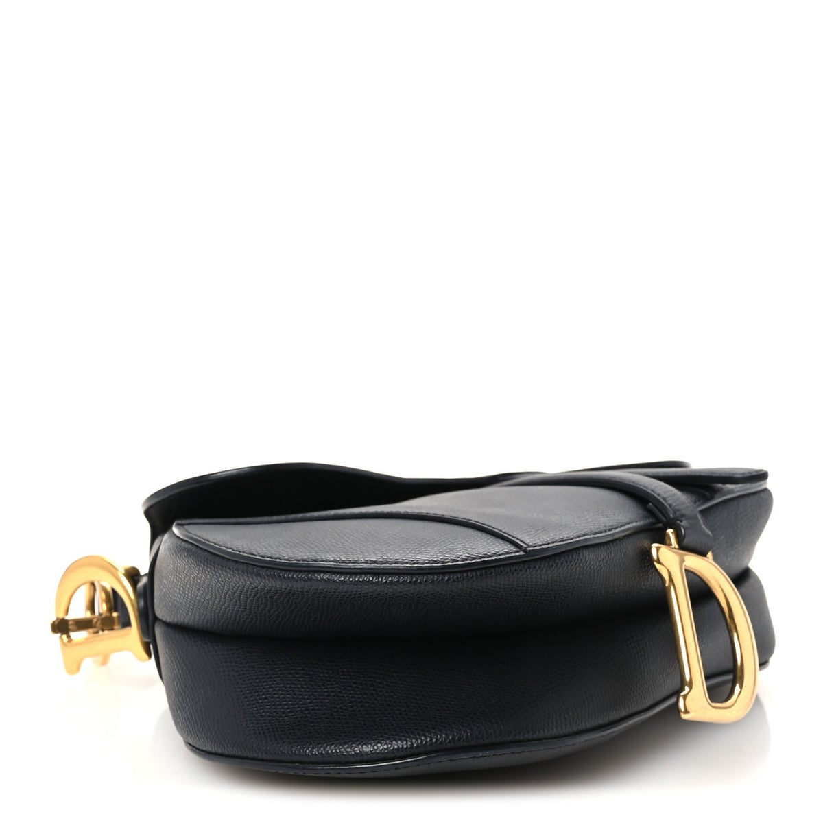Grained Calfskin Saddle Bag Black
