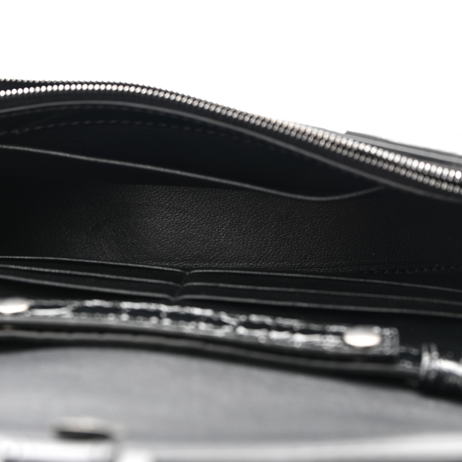 Balenciaga Shiny Calfskin Monochrome Crocodile Embossed Hourglass Chain Bag Black 5 of 8